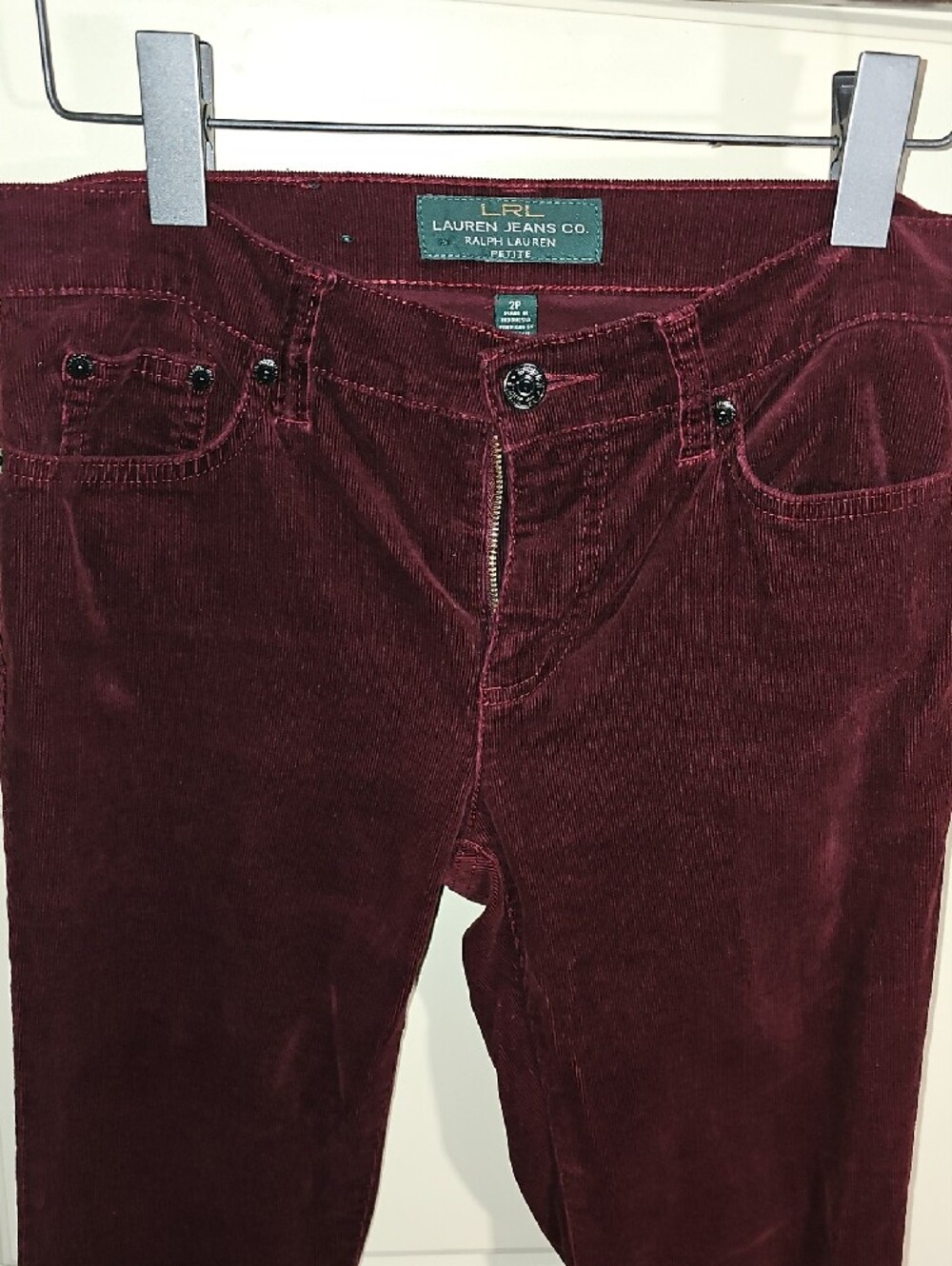Lauren Jeans Co. Corduroy Pants in Wine Size 2P - Picture 3 of 6